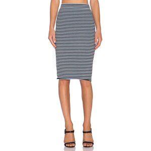 A.L.C. Delmar Striped Pencil Skirt in Washed Blue